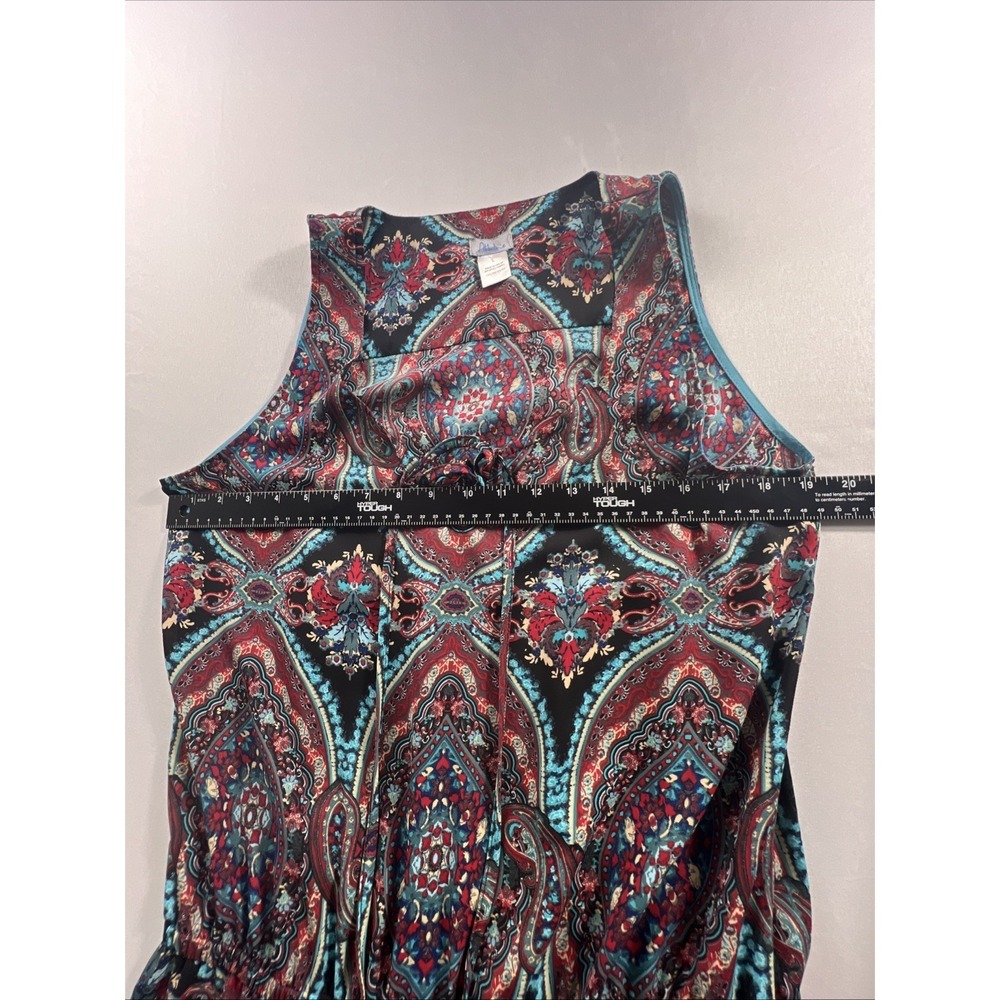 Abbeline Women's Sleeveless Dress Large Paisley Print Elastic Waist Boho - Picture 4 of 10